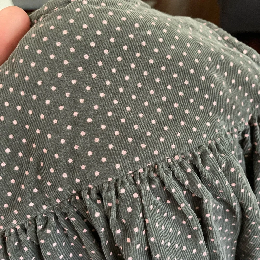 Baby Berl dark gray polka dot sleeveless dress with white turtleneck 3 months